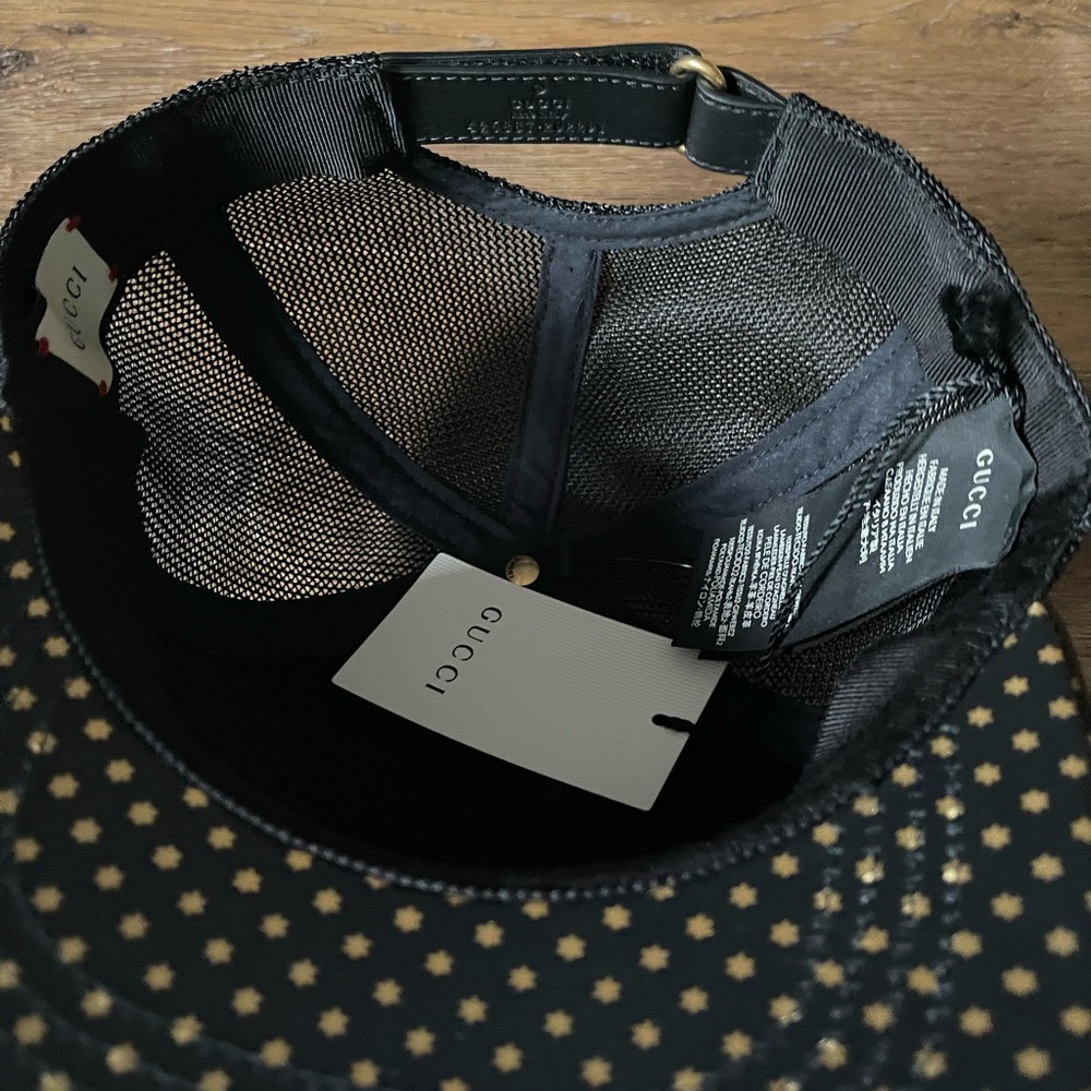 GUCCI-AUTHENTIC NWT Gold & Black “GUCCY” Baseball Hat - Picture 5 of 14